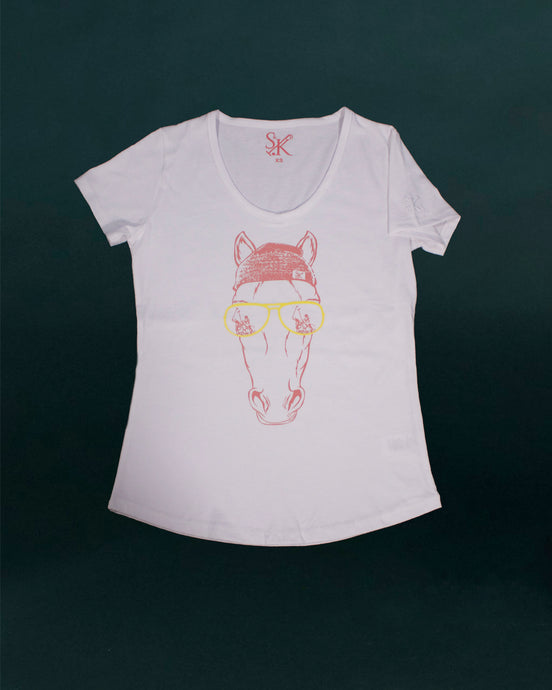 Polo Horse Head Tee (White/Faded Red)